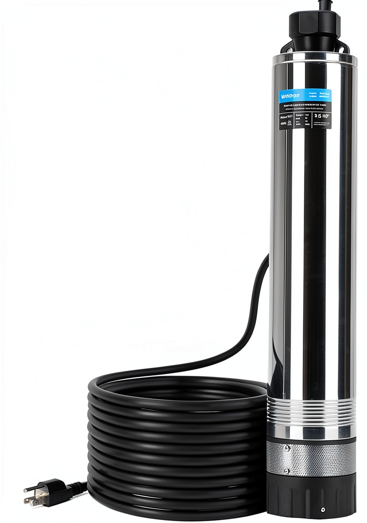 Installing 1.5HP Deep Well Pump VITIOR Submersible 72ft Cord on a wooden desk