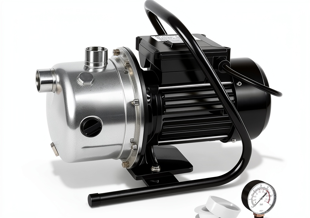 Installing LANCHEZ 1.6 HP Shallow Well Pump – 1500 GPH, 115V Irrigation on a wooden bench