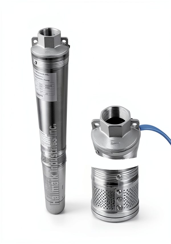 Hallmark Industries MA0414X-7 Deep Well Submersible Pump, 1 hp, 110V, 60 Hz, 33 GPM, 207' Head, Stainless Steel, 4"-1