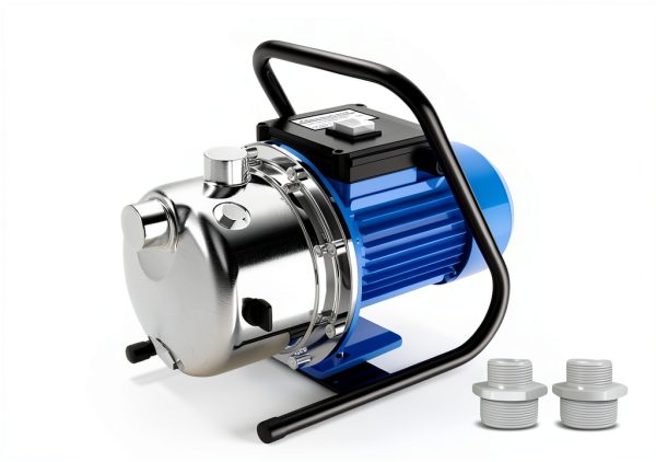 FOTING 1.6HP Shallow Well Pump, 1600GPH Jet Pumps Garden Pump 147FT, Portable 115V Water Transfer Household Draining Irrigation Pumps Stainless Steel for Garden Lawn Farm-2