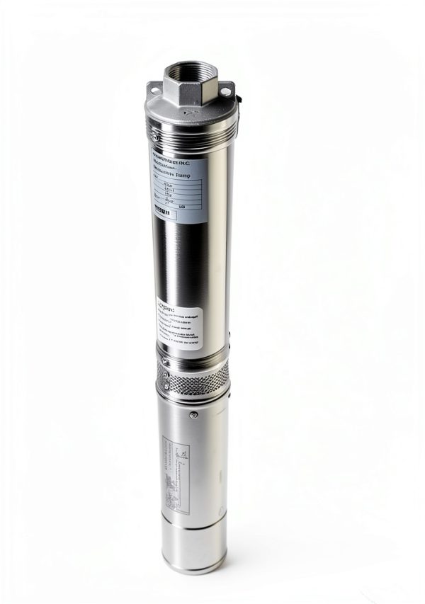 Hallmark Industries MA0414X-7 Deep Well Submersible Pump, 1 hp, 110V, 60 Hz, 33 GPM, 207' Head, Stainless Steel, 4"-0