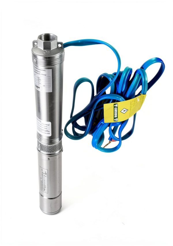 Hallmark Industries MA0414X-7 Deep Well Submersible Pump, 1 hp, 110V, 60 Hz, 33 GPM, 207' Head, Stainless Steel, 4"-4